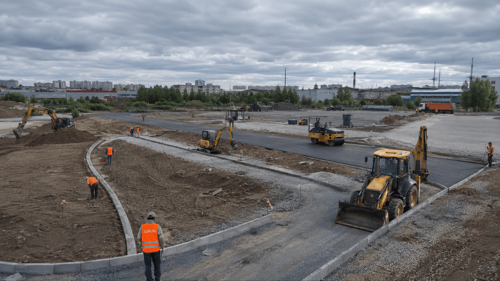 Асфальтирование территории спортивного комплекса в г.Приморск